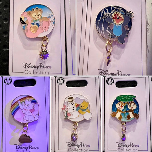 Disney Character Weather Dangle Pins at Shanghai Disney Resort