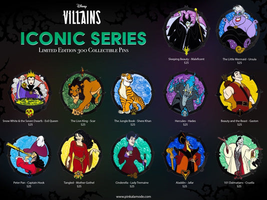 Disney Villains Iconic Pin Series at Pink a la Mode