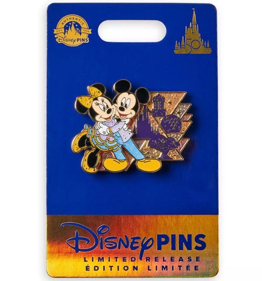 Mickey and Minnie Mouse Walt Disney World 50th Anniversary Grand Finale Pin