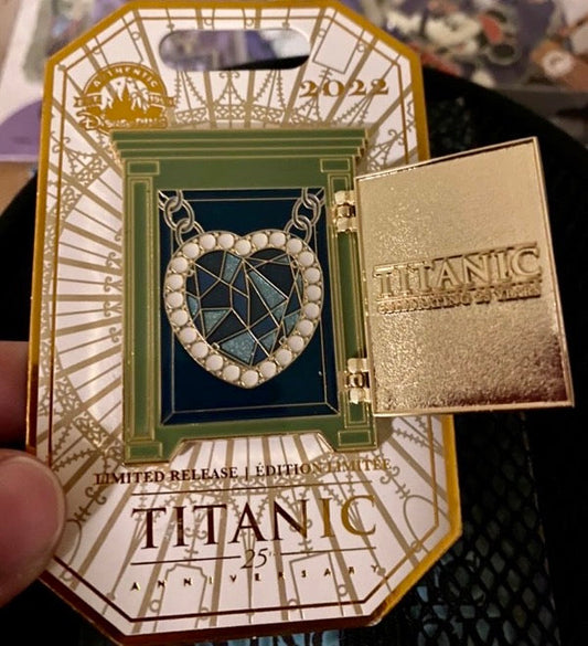 Titanic 25th Anniversary Heart of the Ocean Safe Disney Pin Inside