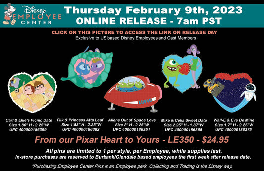 Valentine’s Day 2023 Pin Releases at Disney Employee Center