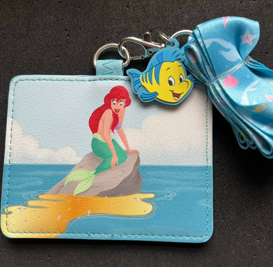 Little Mermaid Tritons Gift Loungefly Cardholder Lanyard - Front