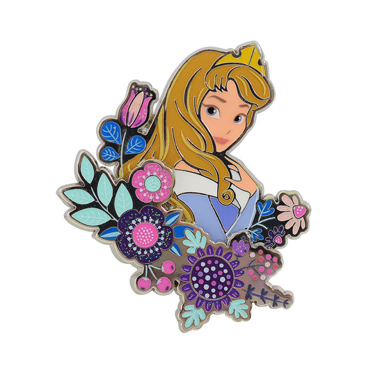 Aurora Blue Dress Floral Disney Pin