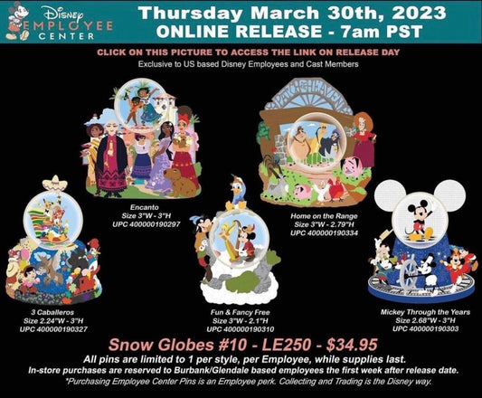 Snow Globes #10 Pin Series at Disney Employee Center
