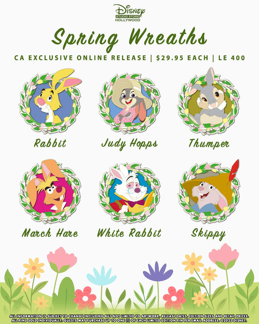 Spring Wreaths 2023 Pin Release at Disney Studio Store Hollywood