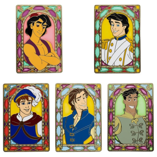 Disney Prince Stained Glass Collectible Pin Series Wave 1 at Pink a la Mode