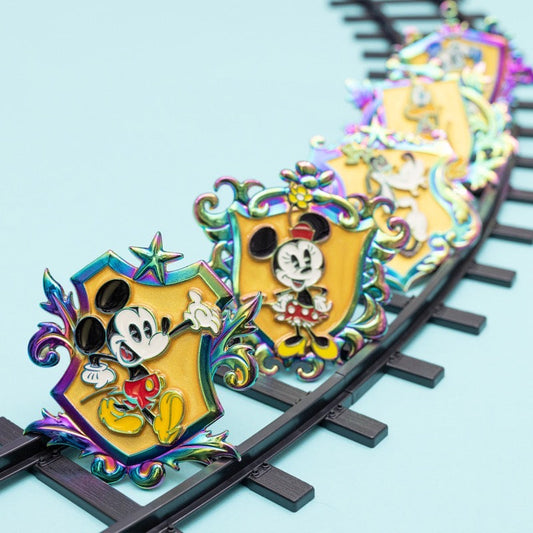 Mickey & Friends Oil Slick Crest Pins at Pink a la Mode