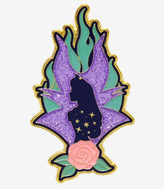 Sleeping Beauty Silhouette Glitter Disney Pin - BoxLunch