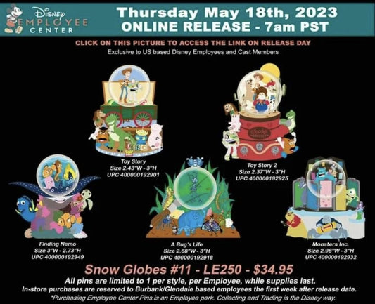 Snow Globes #11 Pin Series at Disney Employee Center