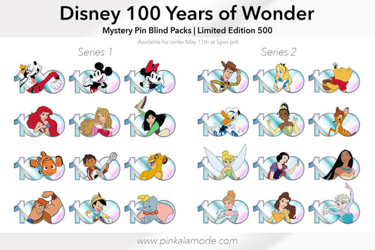 Disney 100 Years of Wonder Mystery Pin Sets