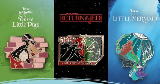 Three Little Pigs, Star Wars & The Little Mermaid D23 Gold Member Exclusive Pins