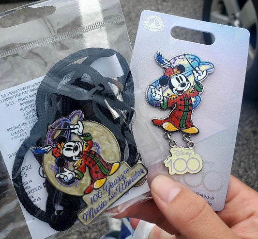 The Band Concert Mickey Mouse Disney 100 Cast Member Pin & Lanyard