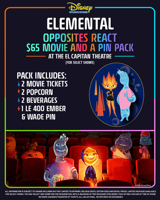 Ember & Wade Elemental Pin at Disney Studio Store Hollywood