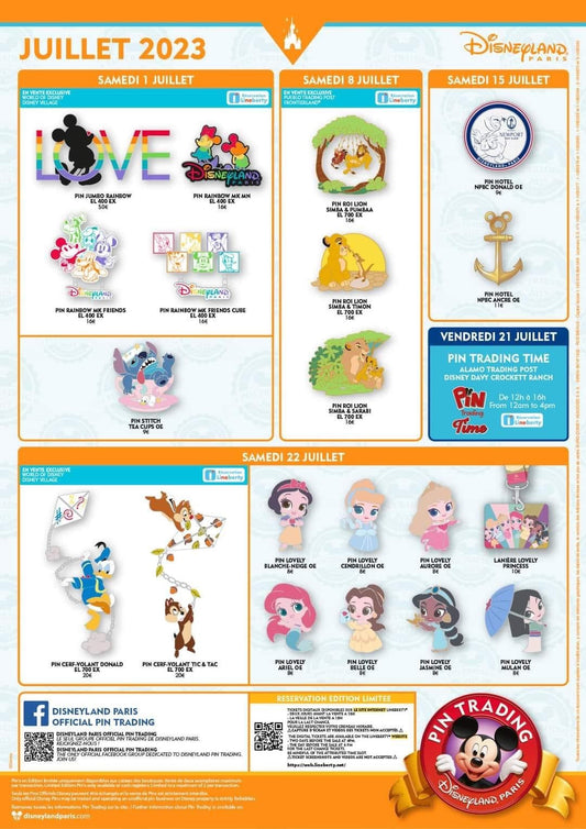 Disneyland Paris July 2023 Pin Releases