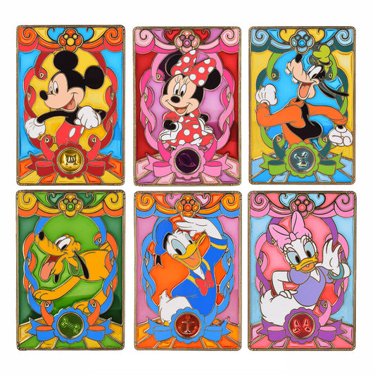 Mickey & Friends Stained Glass Collectible Pin Series at Pink a la Mode