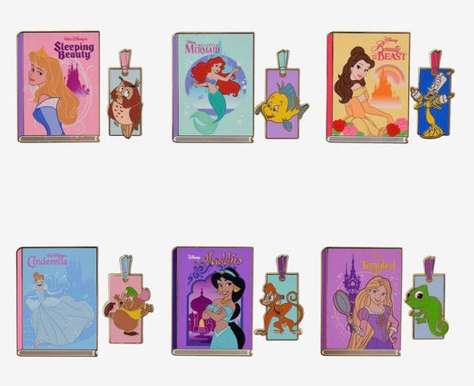 Disney Princesses Book & Bookmark Blind Box Pin Set