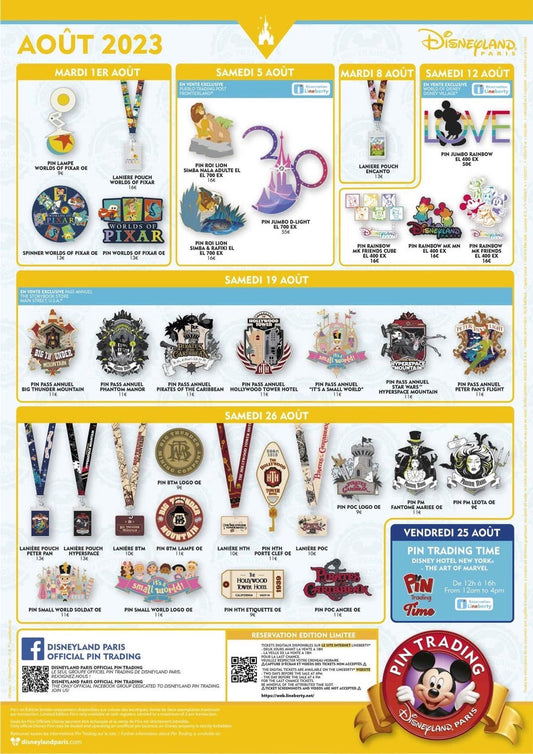Disneyland Paris August 2023 Pin Releases