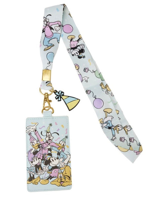 Mickey Mouse and Friends Birthday Celebration Loungefly Cardholder Lanyard