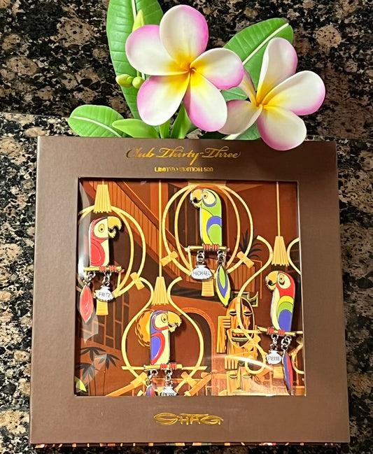 Walt Disney’s Enchanted Tiki Room Club 33 Pin Set at Disneyland