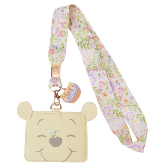 Winnie the Pooh Folk Floral Loungefly Cardholder Lanyard