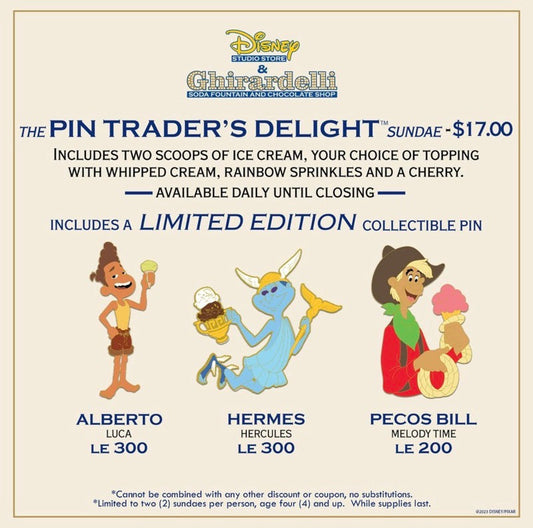 Alberto, Hermes & Pecos Bill Pin Trader’s Delight – July 6, 2023