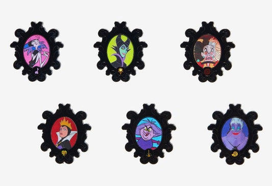 Disney Villains Lenticular Portrait Blind Box Pin Set at Hot Topic