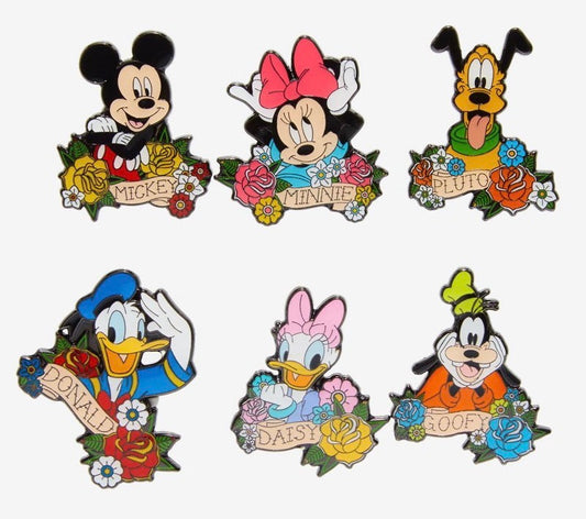 Mickey Mouse And Friends Tattoo Art Blind Box Pin Set at Hot Topic