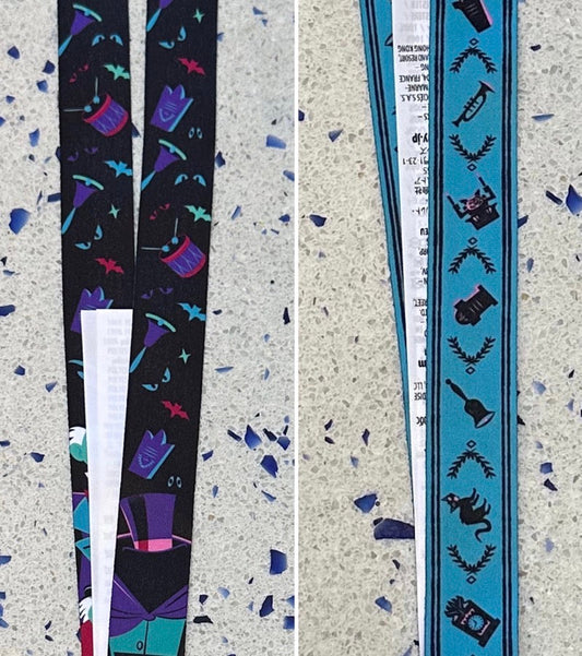 The Haunted Mansion 2023 Reversible Lanyard Close Up