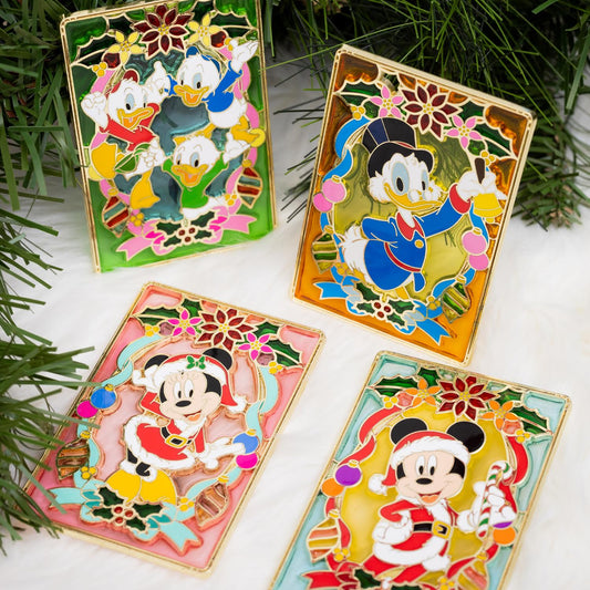 Christmas 2023 Stained Glass Pins - Pink a la Mode