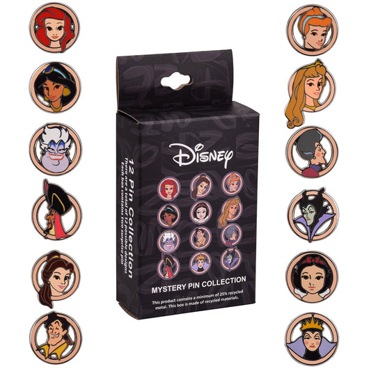 Disney Princess & Villains Micro Mystery Pin Set at Pink a la Mode