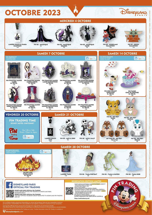Disneyland Paris October 2023 Pin Releases