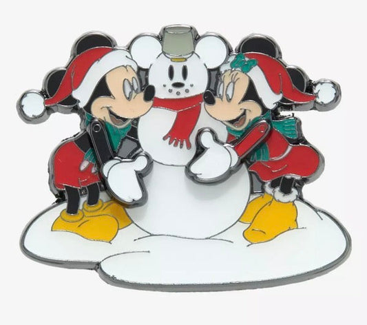 Mickey Mouse & Minnie Mouse Snowman Pin at Hot Topic