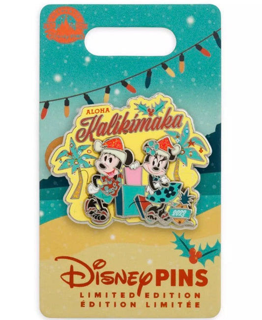Mickey Mouse and Minnie Mouse Aloha Kalikimaka 2023 Pin at shopDisney
