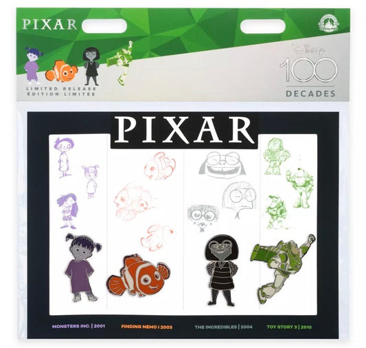 Pixar Disney 100 Decades Pin Set