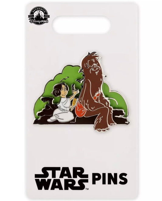 Princess Leia & Chewbacca Star Wars Cartoon Pin