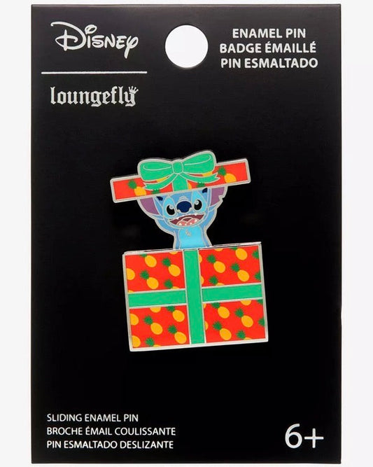 Stitch Christmas Present Pin - BoxLunch