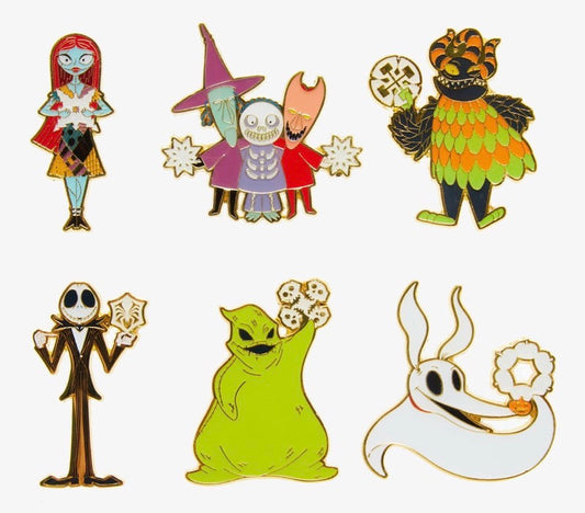The Nightmare Before Christmas 30th Anniversary Snowflake Characters Blind Box Pin Set at BoxLunch