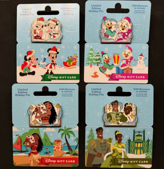 Disney Gift Card Holiday 2023 Pins