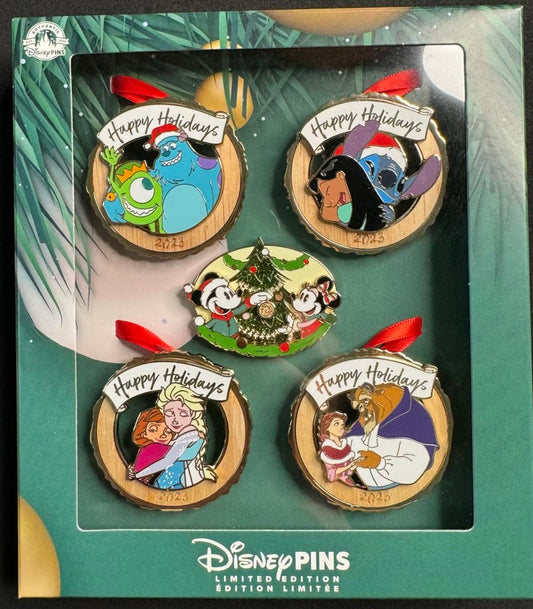 Happy Holidays 2023 Disney Pin Set