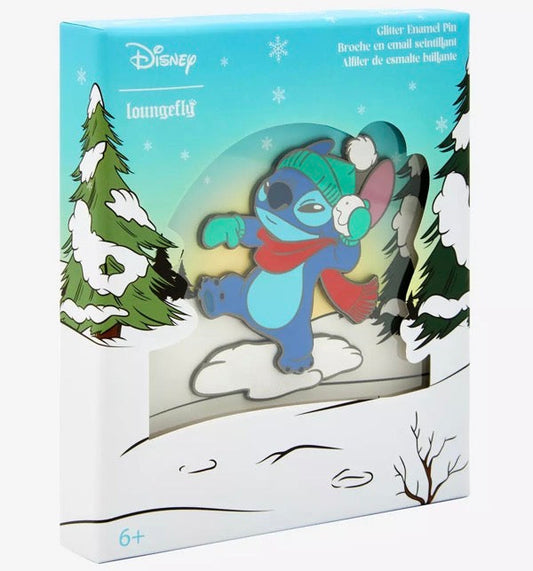 Lilo & Stitch Snowball Glitter Limited Edition Loungefly Pin at BoxLunch