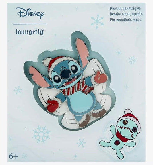 Stitch Holiday Snow Angel Limited Edition Loungefly Disney Pin