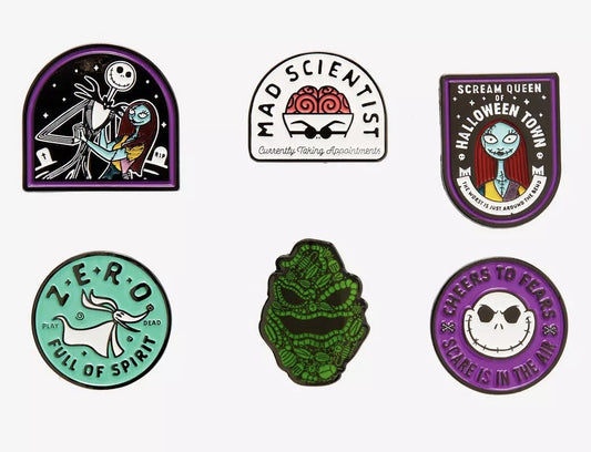 Nightmare Before Christmas Character Patches Blind Box Pin Set at Hot Topic
