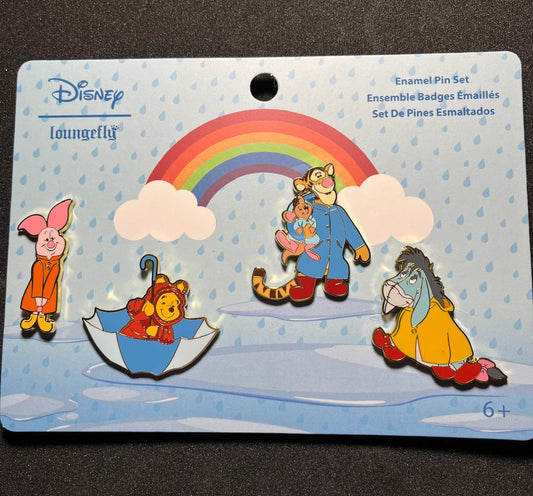 Winnie the Pooh & Friends Rainy Day Loungefly Disney Pin Set