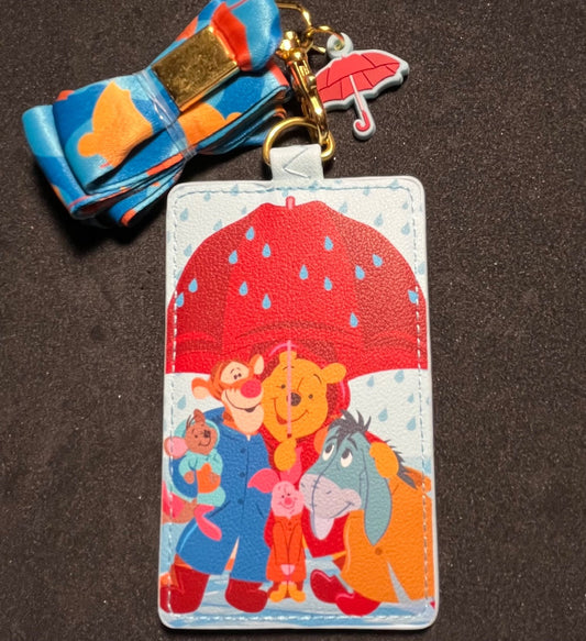 Winnie the Pooh & Friends Rainy Day Loungefly Cardholder Lanyard - Front