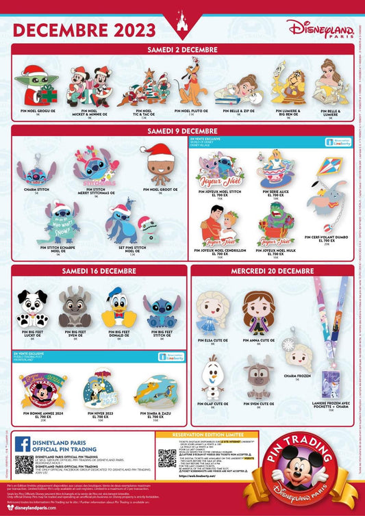 Disneyland Paris December 2023 Pin Releases