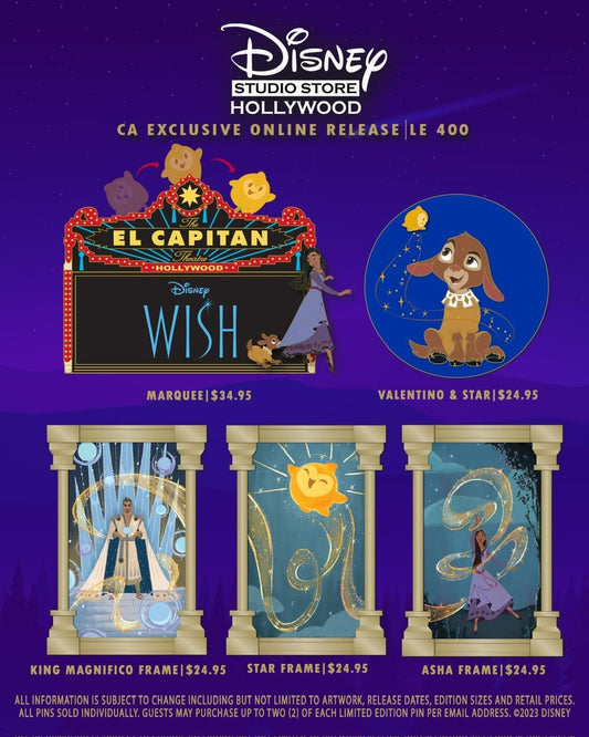 Wish Pin Releases - Disney Studio Store Hollywood