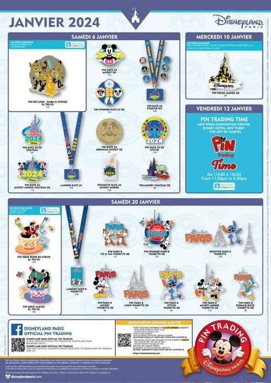 Disneyland Paris January 2024 Pin Releases