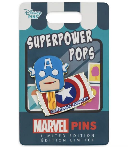 Captain America Star-Spangled Strawberry Superpower Pops Pin at shopDisney