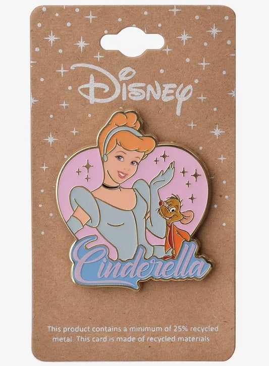 Cinderella and Jaq Heart Portrait Disney Pin - BoxLunch