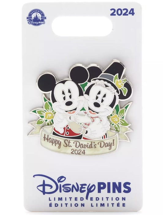 Mickey Mouse and Minnie Mouse St. David's Day 2024 Pin at shopDisney UK